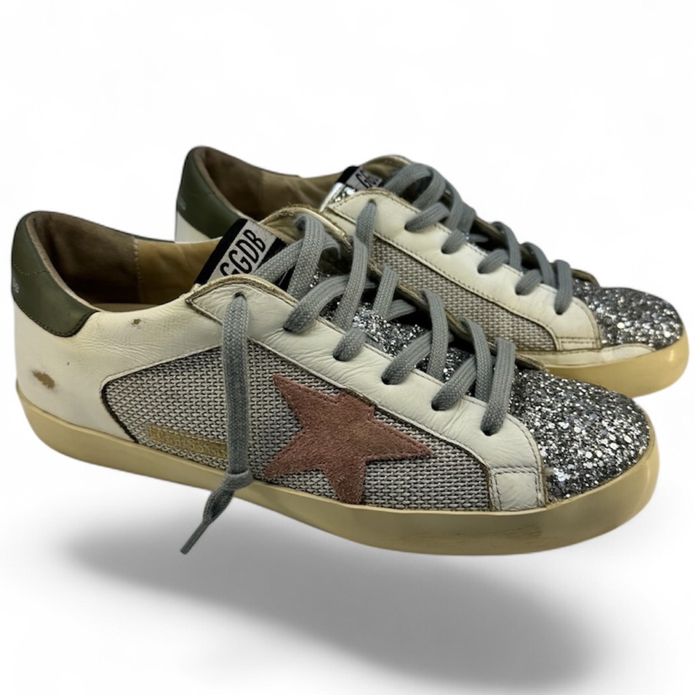 Golden Goose Super-Star Glitter Sneakers